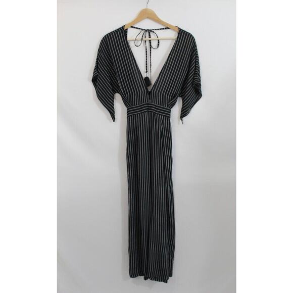 FAITHFULL THE BRAND Sz 2 US Cedric Jumpsuit San Cristobal Stripe Black White NWT - Picture 3 of 11